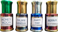 Kr Attarwala Honeymoon Attar, Rajnigandha Attar, Party-Time Attar and Royal-Men Attar Gift Set(Set of 4) RS.443.00