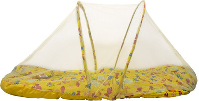 Morisons Baby Dreams Bedding set Crab printed with Mosquito Net Convertible Mattress(Cotton, Yellow)