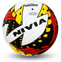 Nivia Typhoon Football - Size: 5(Pack of 1, Black, Yellow, Red)