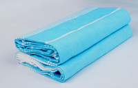 Sathiyas Cotton Bath Towel(Pack of 2, Blue, White)