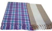 Sathiyas Cotton Set of Towels(Pack of 2, Lavender, Brown)