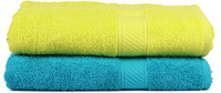 Trident Cotton Set of Towels(Pack of 2, Blue, Light Green)