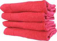 MicroCotton Cotton Face Towel(Pack of 4, Red)
