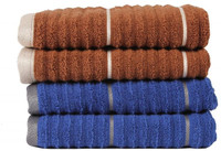 Casa Copenhagen Hand Towel(Pack of 4, Brown, Blue)