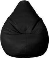 Psygn XXXL Standard Bean Bag With Bean Filling(Black)