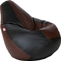 Comfy Bean Bags Large Teardrop Bean Bag With Bean Filling(Brown, Black)