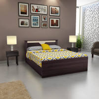 Wood Pecker Engineered Wood Queen Bed With Storage(Finish Color -  Black) RS.22172.00