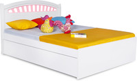 Alex Daisy French Engineered Wood Queen Bed With Storage(Finish Color -  Pink & White) RS.49950.00