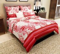 Home Candy Cotton Printed Double Bedsheet(1 Double Bedsheet, 2 Pillow Covers, Pink, White)