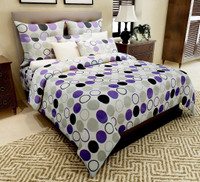 Home Candy Cotton Polka Double Bedsheet(1 Bedsheet, 2 Pillow Covers, White)