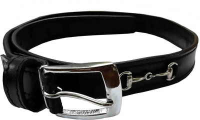 Sterling Germany Boys, Men, Women, Girls Casual, Party, Evening, Formal Black Genuine Leather Belt
