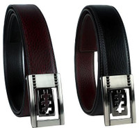 Revo Men Formal Black, Brown Synthetic Reversible Belt
