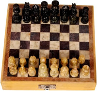 Anshul Fashion Real Makrana Marble Handicraft Game 10 inch Chess Board(Brown) RS.850.00
