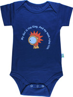 Little Green Kid Organic Cotton Half Sleeve Envelope Neck Baby Boys Dark Blue Bodysuit