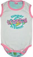 Myfaa Baby Girls Light Green, White Bodysuit