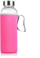 Inventure Retail Sport outdoor Portable Real Borosilicate Glass 420 ml Bottle(Pack of 1, Pink)