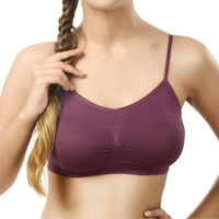 Deep Under Plain Charm Women's Sports Purple Bra