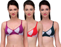Softskin Trendy Women's Full Coverage Red, Green, Purple Bra