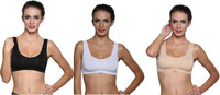 Golden Girl Air Bra-Blk,Wht,Skn Women's Sports Beige, Black, White Bra