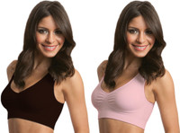 Laceandme Super Comfort Women's Sports Pink, Brown Bra