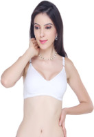 Vivity Plain Women's Full Coverage White Bra