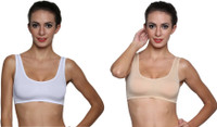 Golden Girl Air Bra-Skn,Wht Women's Sports Beige, White Bra