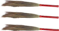 Hari Ram Gulab Rai Wooden Dry Broom(Red, Pack of 3) RS.325.00