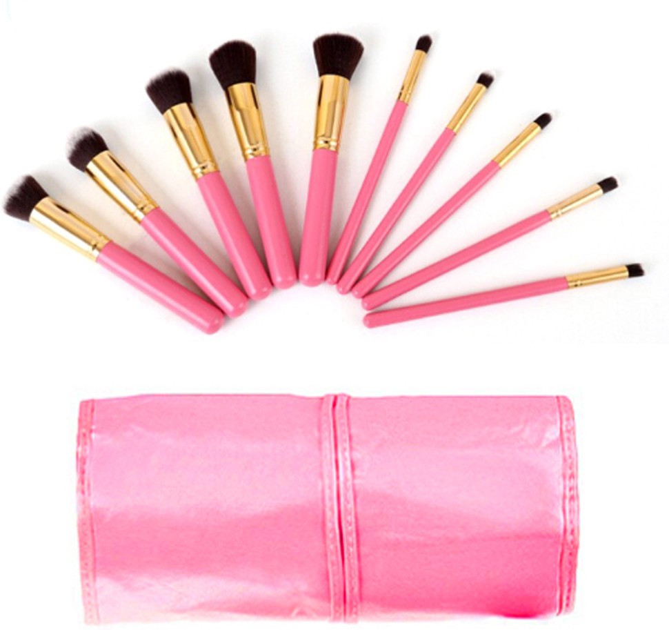 PrettyStar 10 Pcs Kabuki Makeup brushes with Travel PU Leather Case(Pack of 10)