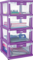 Nilkamal Plastic Free Standing Chest of Drawers(Finish Color - Purple) RS.2340.00