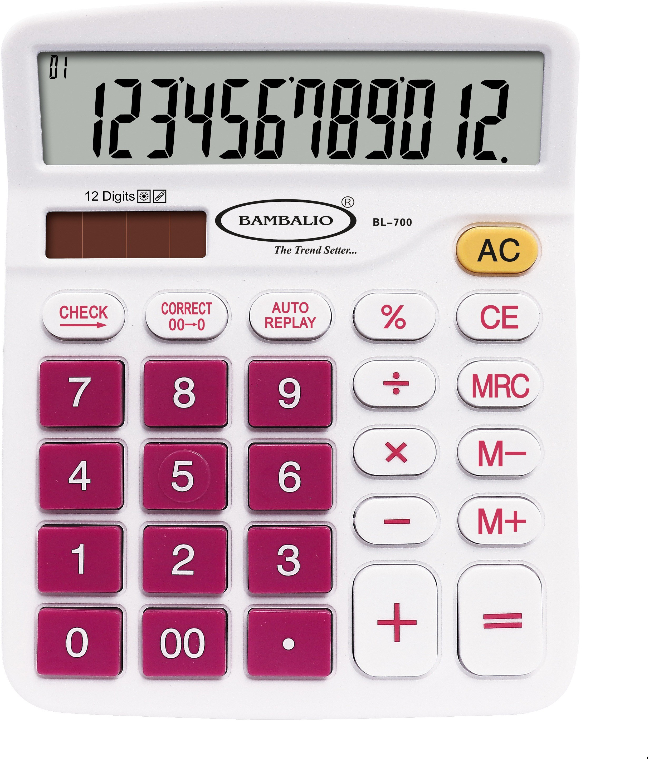 Bambalio 12 Digits Electronic Calculator(Pink) 2 Years Warranty BL-700 Basic Calculator(12 Digit) Flipkart