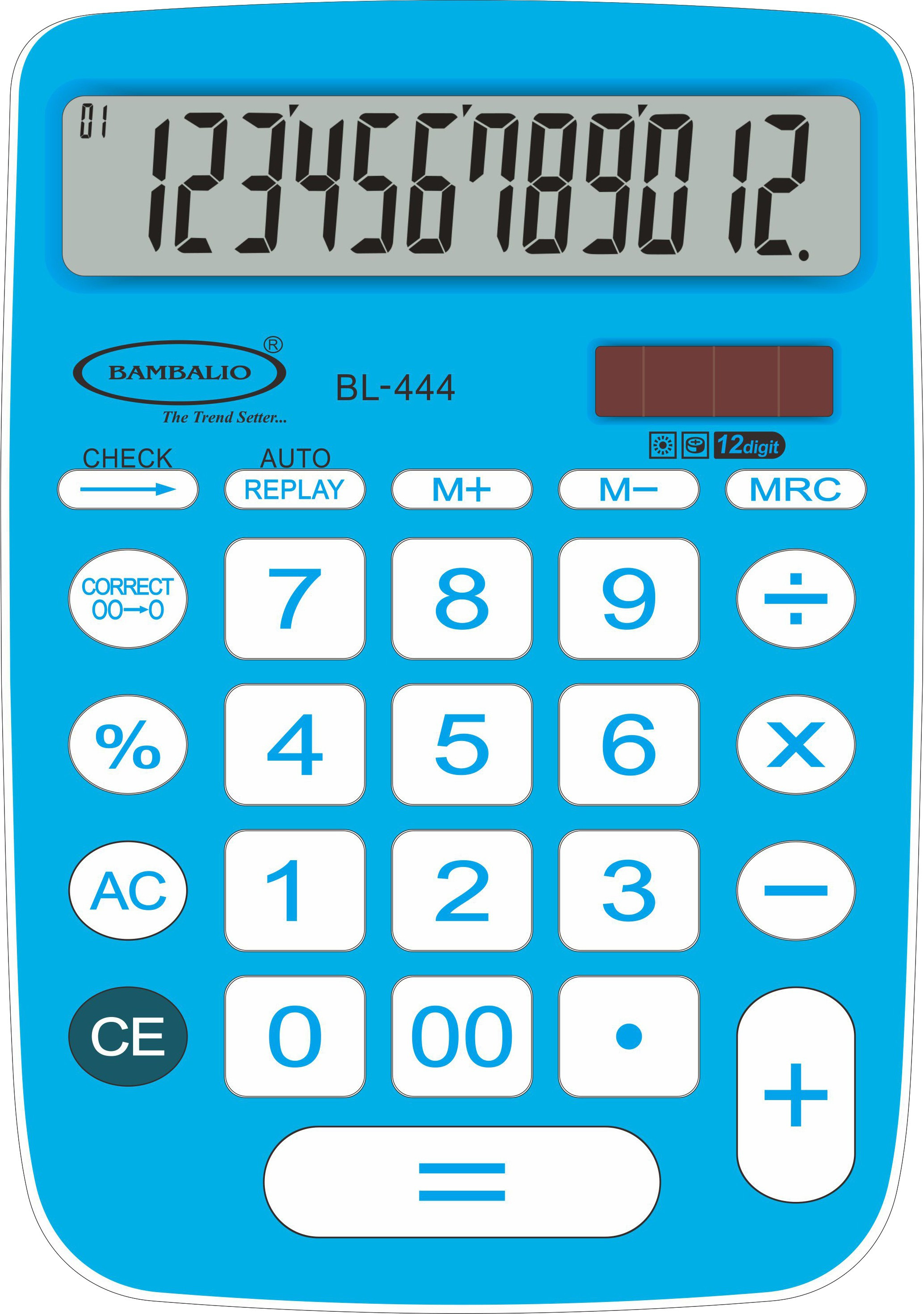 Bambalio 12 Digits Big Display Electronic Calculator (Blue) 2 Years Warranty BL-444 Basic Calculator Flipkart
