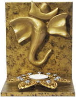 Butterfly Homes Ganesha Tea Light-BH-CS-12-068 Wooden 1 - Cup Tealight Holder Set(Gold, Brown, Pack of 1)