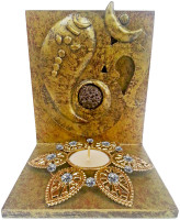 Butterfly Homes Ganesha Tea Light-BH-CS-10-106 Wooden 1 - Cup Tealight Holder Set(Silver, Black, Pack of 1)