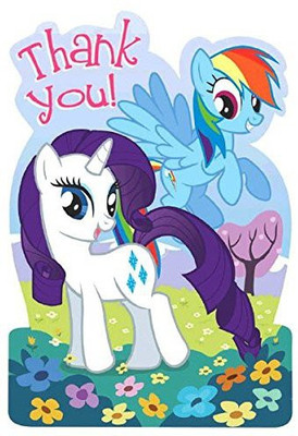 Amscan Charming My Little Pony Friendship Thank You Cards Greeting Card(Multicolor, Pack of 8)