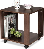 Debono Slim Coffee Table on Castors Engineered Wood Coffee Table(Finish Color - Brown) RS.2080.00