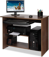 Debono Lucky Computer Table with ABS Keyboard tray and shelves for Printer Engineered Wood Computer Desk(Modular, Finish Color - Acacia Dark Matt Finish) RS.5008.00