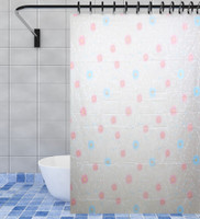 Home Candy PVC Multicolor Floral Ring Rod Shower Curtain(180 cm in Height, Single Curtain)