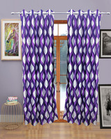 Sajaawat Polyester Purple Solid Eyelet Door Curtain(213.36 cm in Height, Single Curtain)
