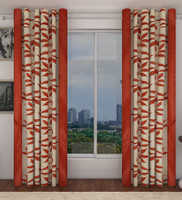 Home Candy Polyester Multicolor Checkered Eyelet Door Curtain(212 cms in Height, Pack of 2)