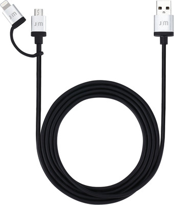 Just Mobile Mobile Accessories - Just Mobile AluCable Duo 2-in-1 Lightning & micro-USB Lightning Cable(Black, Silver)