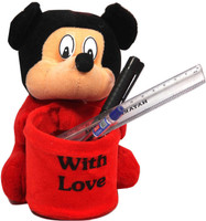 Glitz Baby GTPES001RED 1 Compartments Soft Fur Pen Stand(Red) RS.225.00