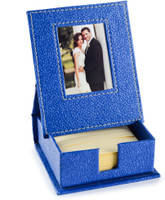 Eco-Leatherette Slip Box with Frame 1 Compartments Leatherette Desk sets(Blue) RS.330.00