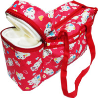 Ole Baby Premium Multi Purpose Rabbit Print with Warmer Tote Diaper Bag(Red)