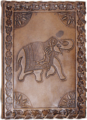 Rstore Mini Diary Handmade Hathi Print Leather Cover with sallu silai 12.7 x 9 cm , Multicolor available at Flipkart for Rs.339