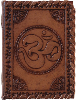 Rstore Mini Diary Handmade Om Print Leather Cover with sallu silai 12.7 x 9 cm , Multicolor available at Flipkart for Rs.339