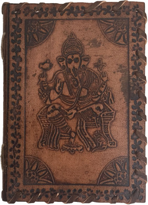Rstore Mini Journal Handmade Ganesha Print Leather Cover Sallu Silai 12.8x9.1 Cm , Multicolor available at Flipkart for Rs.329