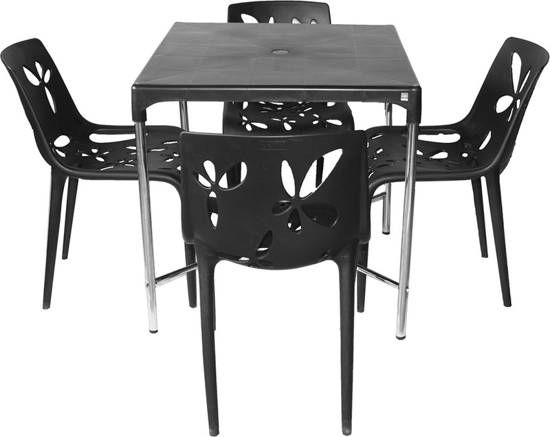 Cello Plastic Dining Set Finish Color Black Furniture Cello Plastic Dining Set Finish Color Black