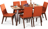 Durian JEFFREY Solid Wood Dining Set(Finish Color - Walnut)