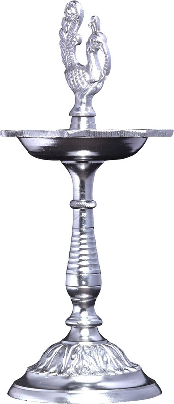 Mangal Handcrafted White Metal Peacock Lamp 10" Aluminium Table Diya(Height: 9.5 inch) RS.505 (19.00% Off) - Flipkart