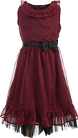 ShopperTree Midi/Knee Length Casual Dress(Maroon) RS.399.00